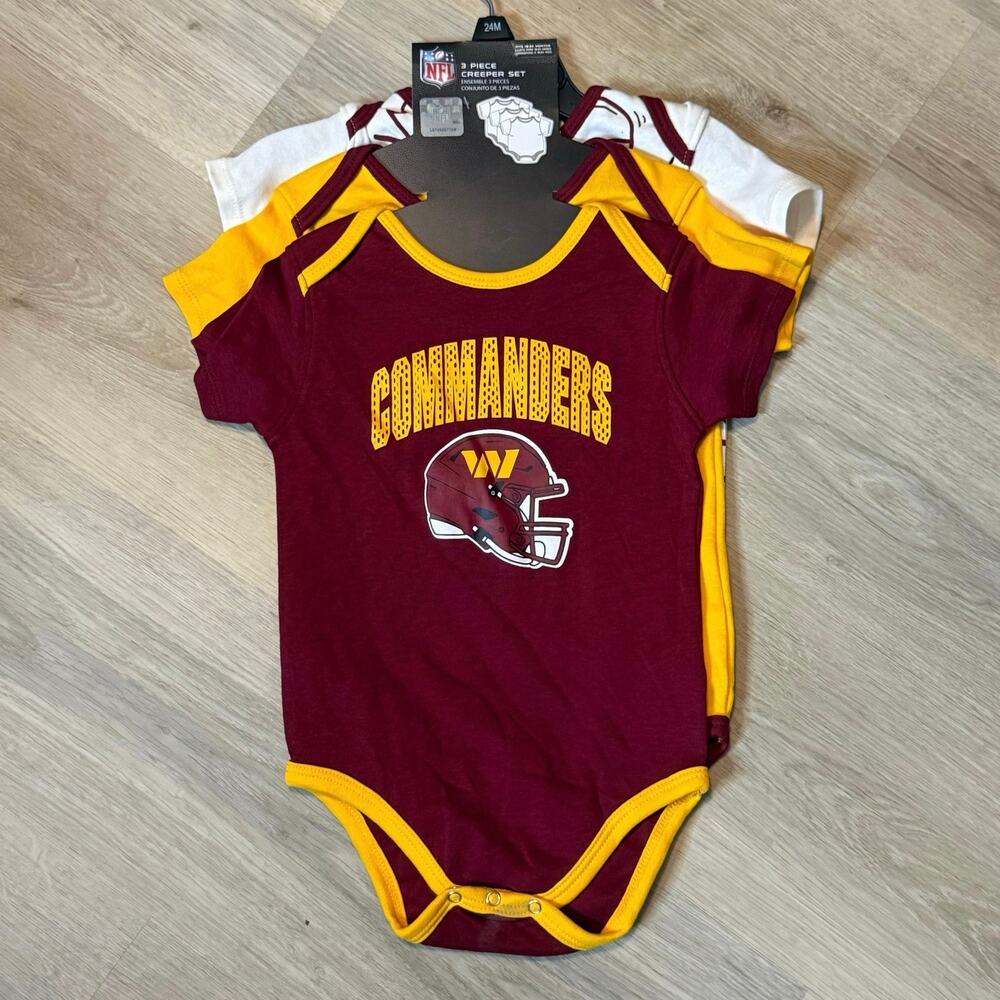 Washington Commanders Baby 3-Piece Bodysuit Set 24M NWT NFL Football